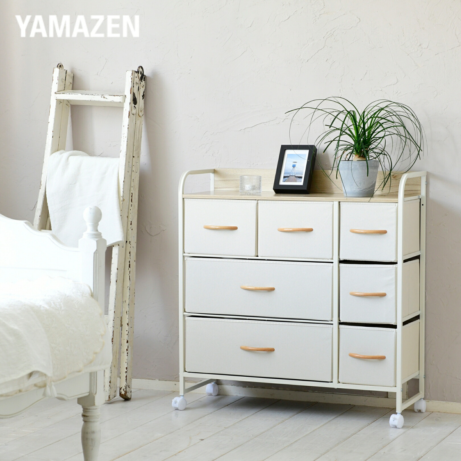  chest with casters . wide 3 step width 80 depth 29 height 83cm fabric chest storage case storage box clothes case closet lavatory living child part shop 