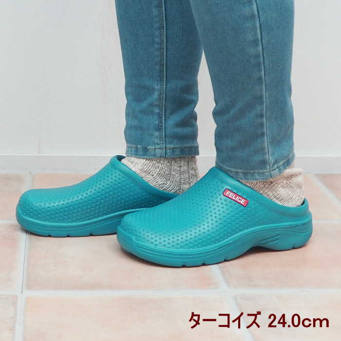  immediately shipping turquoise 24.0cm garden shoes gardening shoes lady's sandals men's light weight dana slip-on shoes walking sandals 2407. rice field shop industry 