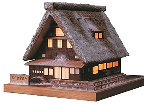 雪の合掌造り [あかりシリーズ No1］ （木製模型）の商品画像