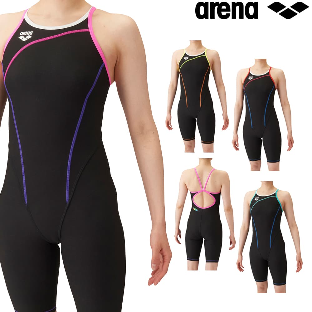  Arena ARENA.. swimsuit lady's practice for training half spats open tough s gold T2E.. practice swimsuit 2024 year spring summer model SAR-4101W