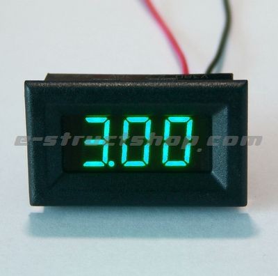 [ free shipping ] small size collection included for digital voltage panel meter (2.7~30V) green LED 2 line type 