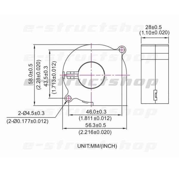 [ free shipping ] DC12V small size blower fan (58x56x28mm) sending manner exhaust Sirocco fan 