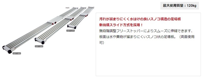  Hasegawa (Hasegawa)snoko type flexible scaffold sliding stage SSF1.0-270 both sides use type 2.7M