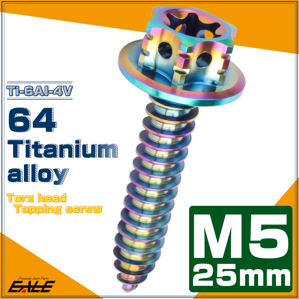 タッピングネジ M5×15mm チタン トルクス穴 フランジ付 ビス ライト