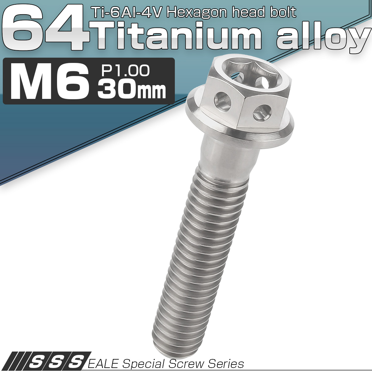 チタンボルト M6×50mm P1.0 六角ボルト 六角穴付き フランジ付き