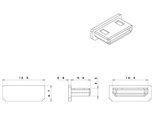  Techno Bay nzHDMI Mini(HDMI Mini connector for ) equipment for cap half transparent 6 piece / pack HDMIMNCK-W0-6