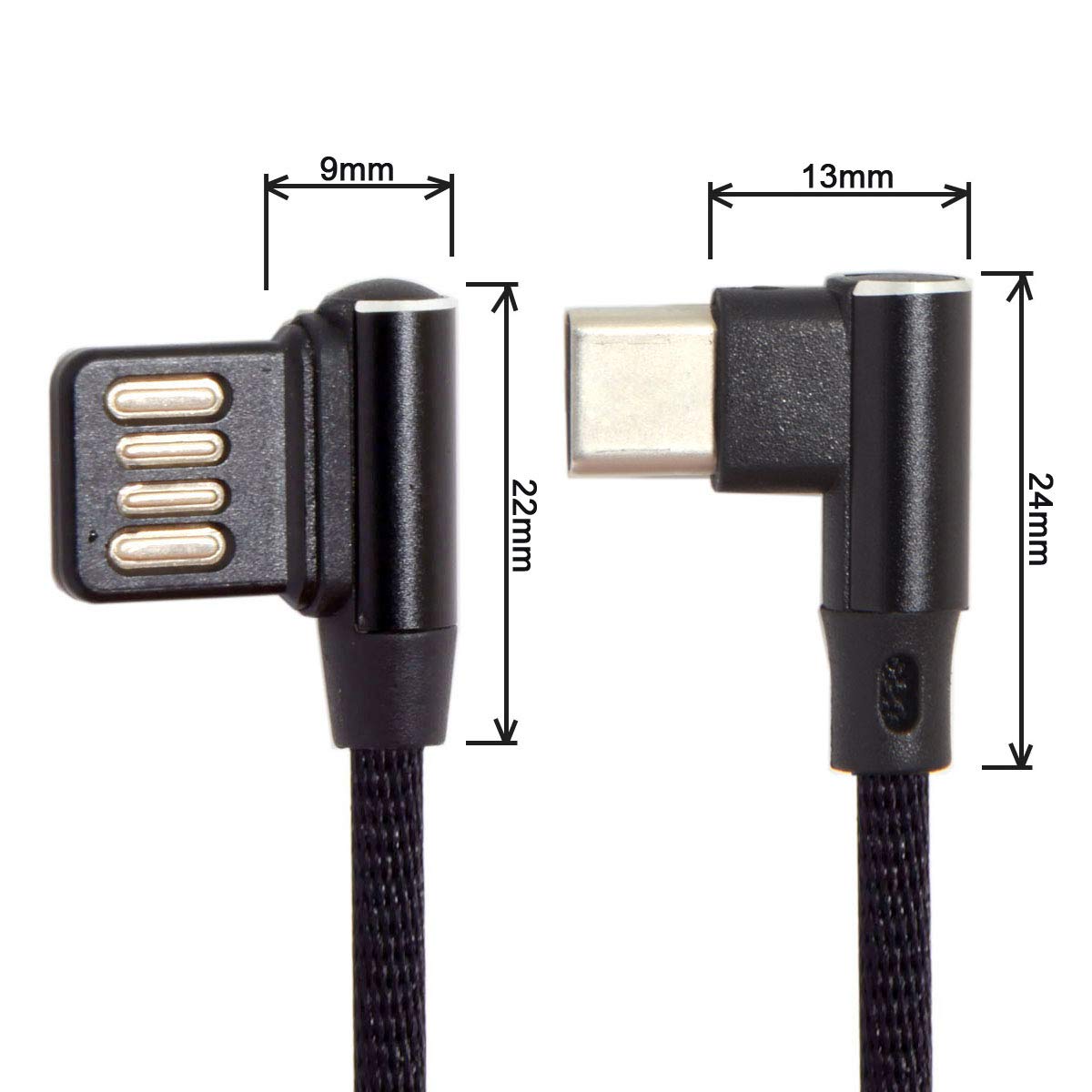 JSER USB-C 3.1 Type-C мужской - левый угол 90 раз USB 2.0 данные кабель 15cm двойной угол модель (Type-C)