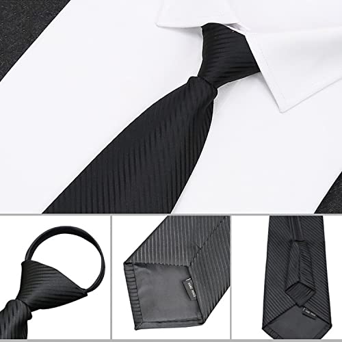 [Doyime] одним движением галстук мужской чёрный простой галстук простой оборудован молния галстук промывание в воде бизнес .. праздничные обряды . оборудование . одежда свадьба . тип 