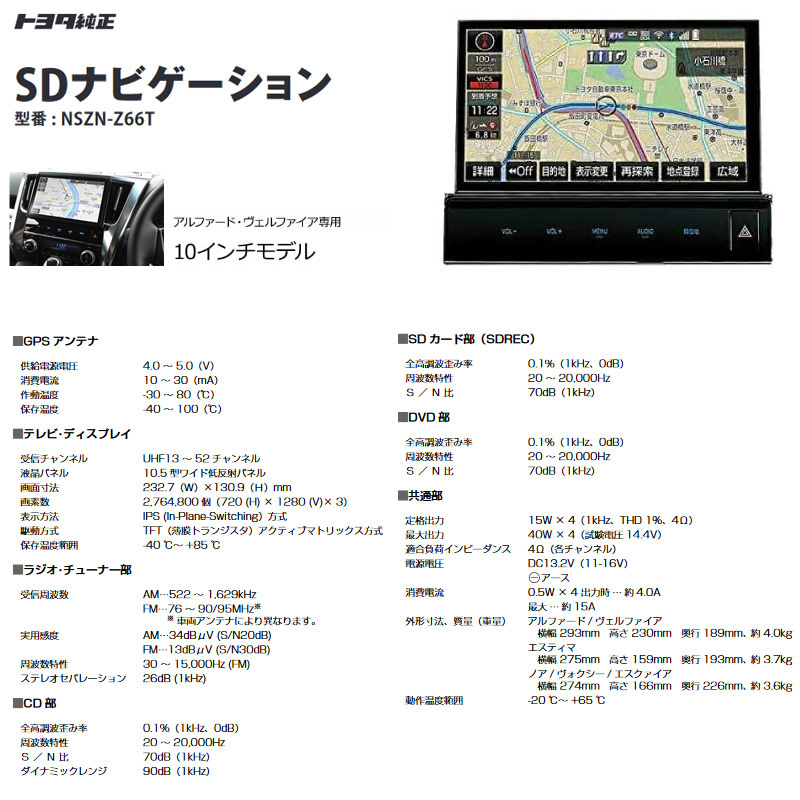 NSZN-Z66T 80系ノア ヴォクシー エスクァイア 10インチ 2017年春 4ch