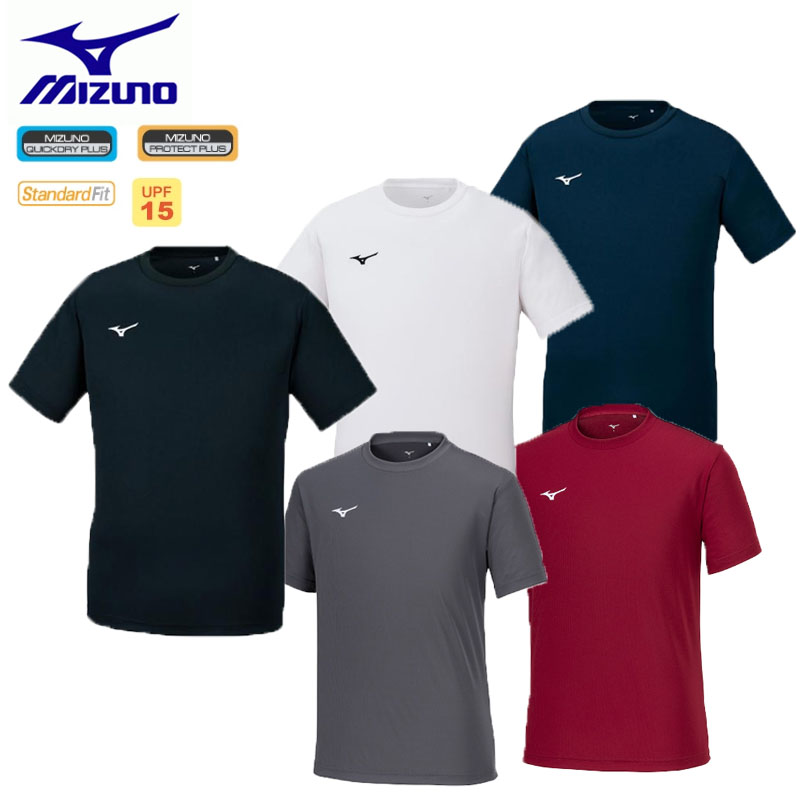  Mizuno navi dry T-shirt short sleeves | ound-necked men's lady's . sweat speed .UV cut sport land training part . practice Logo 32MA1190 MIZUNO 2024..