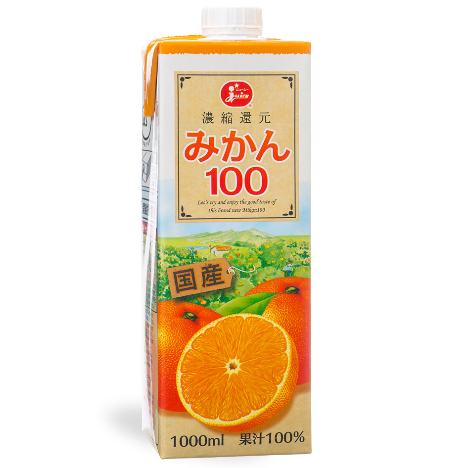 ジューシー ジューシー みかん100 紙パック 1L×6 フルーツジュースの商品画像