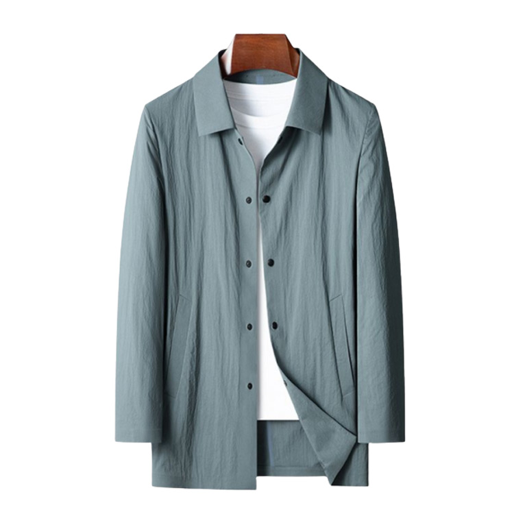  summer jacket trench coat slim men's ice silk outer thin summer tailored jacket casual stretch light jacket 