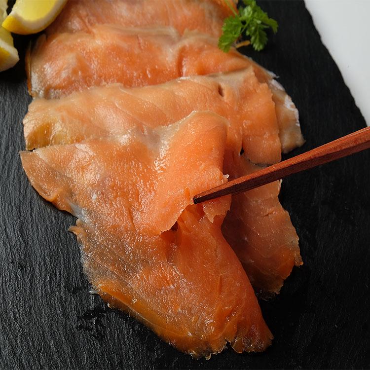  King smoked salmon gift cut . dropping slice pack CHEENA 3 sack set 1 sack 150g free shipping chi-na Canada abroad import food separate delivery freezing 