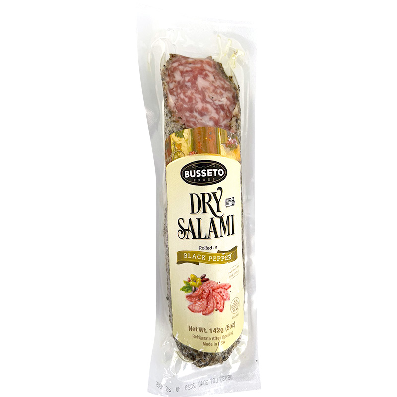  block salami 2 kind 10 pcs set Italian / pepper each 142g×5 pack America made BUSSETO FOODS salami block b set f-z Hawaii abroad import food separate delivery 