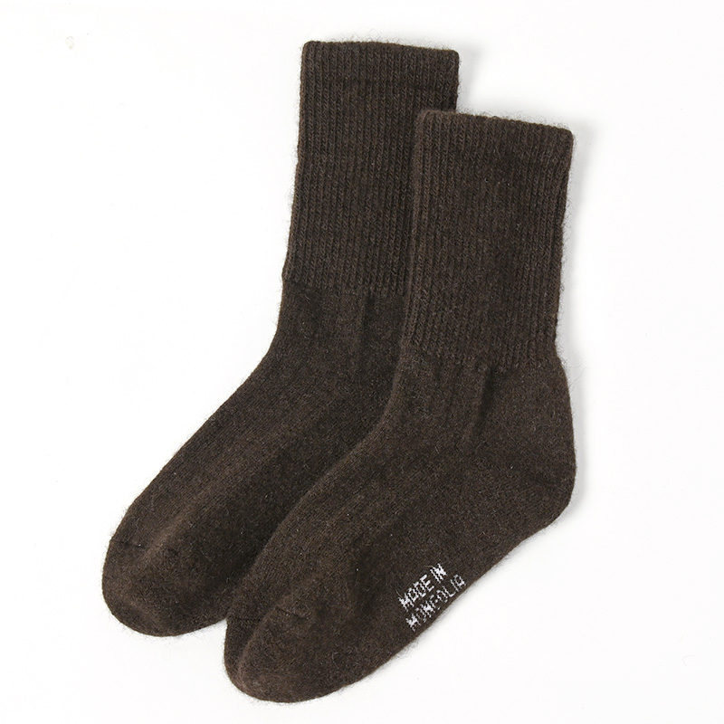 mongoruyak socks M size 23.5-25.0cmyak wool socks shoes under Brown scorching tea mongoru production mongoru earth production import miscellaneous goods 
