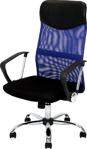 不二貿易 メッシュハイバックチェア 90880（ブルー） オフィス、ワークチェアの商品画像