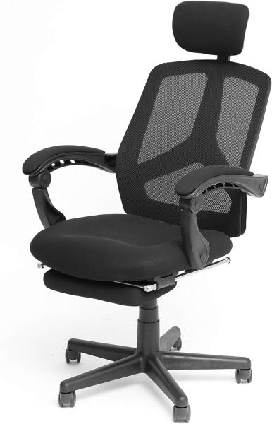 谷村実業 フットレスト付きボスチェア ライトタイプ TAN-145BK（ブラック）の商品画像