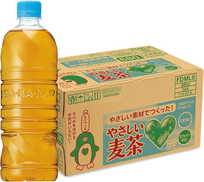 サントリー GREEN DA・KA・RA やさしい麦茶 ラベルレス 680ml × 24本 ペットボトルの商品画像
