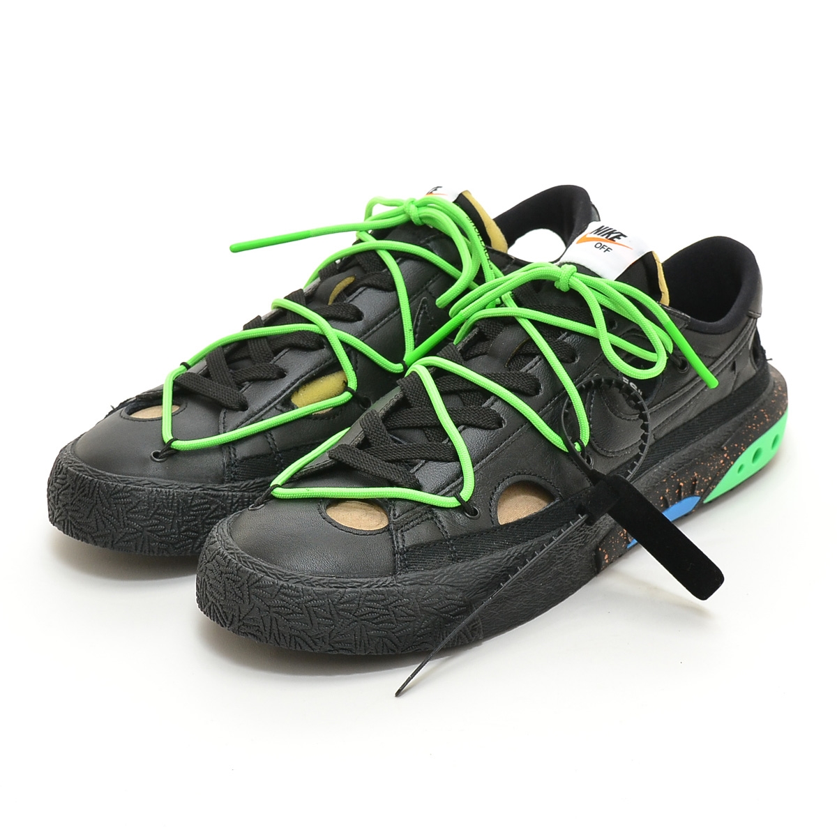 NIKE OFF-WHITE × BLAZER LOW "BLACK" DH7863-001 （ブラック/オプティイエロー/ブラック） ブレーザー メンズスニーカーの商品画像