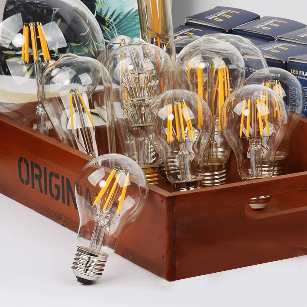 LED прозрачный лампа A60 LED лампа E26 филамент type ejison свет потребляемая энергия 4W 40W соответствует лампа цвет 