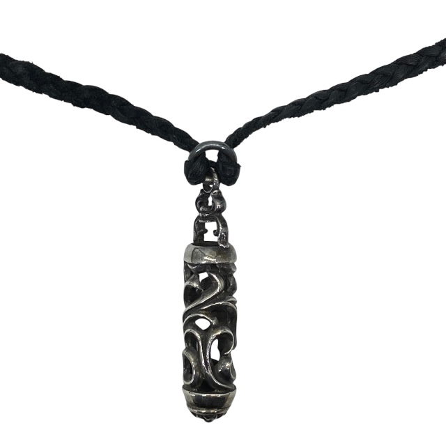 Chrome Hearts Chrome Hearts ролик колье подвеска аксессуары ювелирные изделия мелкие вещи SV925 кожа лезвие черный серебряный 