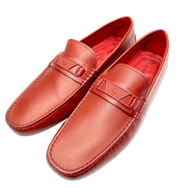 [ не использовался ]TODS Tod's Ferrari Ferrari обувь Loafer обувь для вождения обувь кожа красный [ размер 10 1/2 ( примерно 29.5cm)]