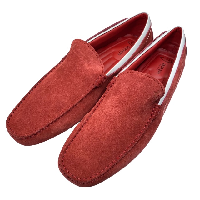 [ не использовался ]TODS Tod's Ferrari Ferrari обувь Loafer обувь для вождения обувь замша красный [ размер 10 1/2 ( примерно 29.5cm)]