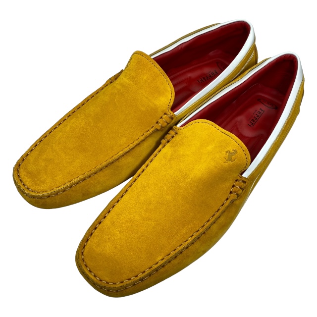 [ не использовался ]TODS Tod's Ferrari Ferrari обувь Loafer обувь для вождения обувь замша желтый [ размер 10 ( примерно 29cm)]