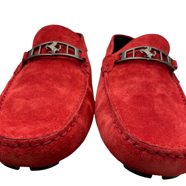 [ не использовался ]TODS Tod's Ferrari Ferrari обувь Loafer обувь для вождения обувь замша красный красный [ размер 10 ( примерно 29cm)]