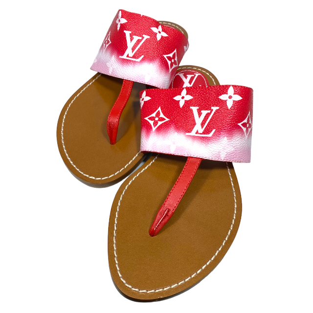 LOUIS VUITTON Louis Vuitton monogram e Scarpa ruma sandals shoes leather red Brown [ size 36(23cm)]