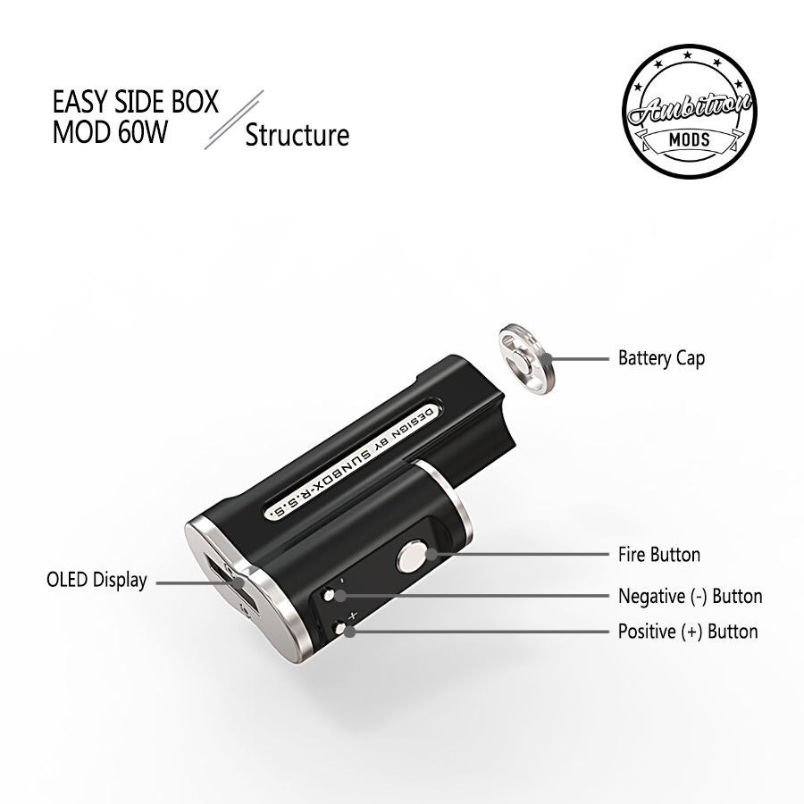メール便なら送料無料 Ambition Mods Ambition Mods Easy Side Box Mod 60w Design By Sunbox R S S アンビション イージー Q 13 New限定品 Zoetalentsolutions Com