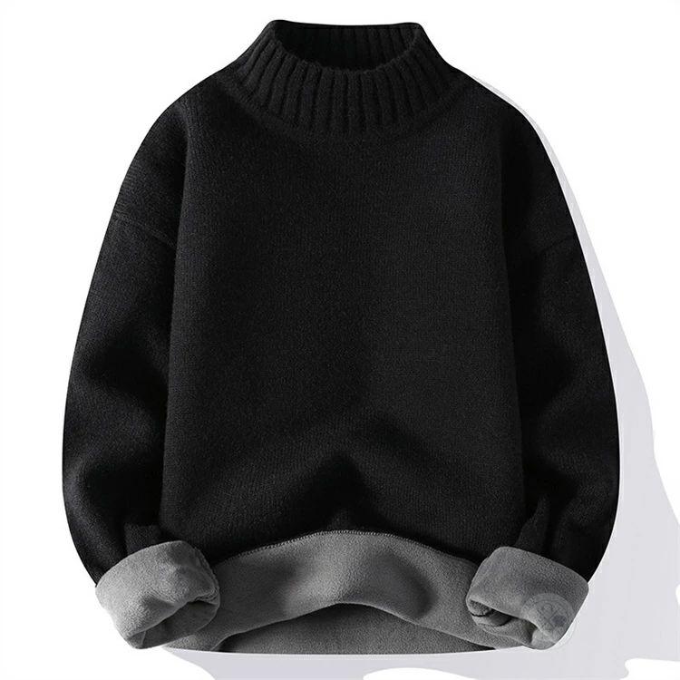 ta-toru neck knitted reverse side nappy knitted men's sweater plain protection against cold warm mok neck knitted tops stylish Golf wear ... knitted thick autumn winter winter thing .