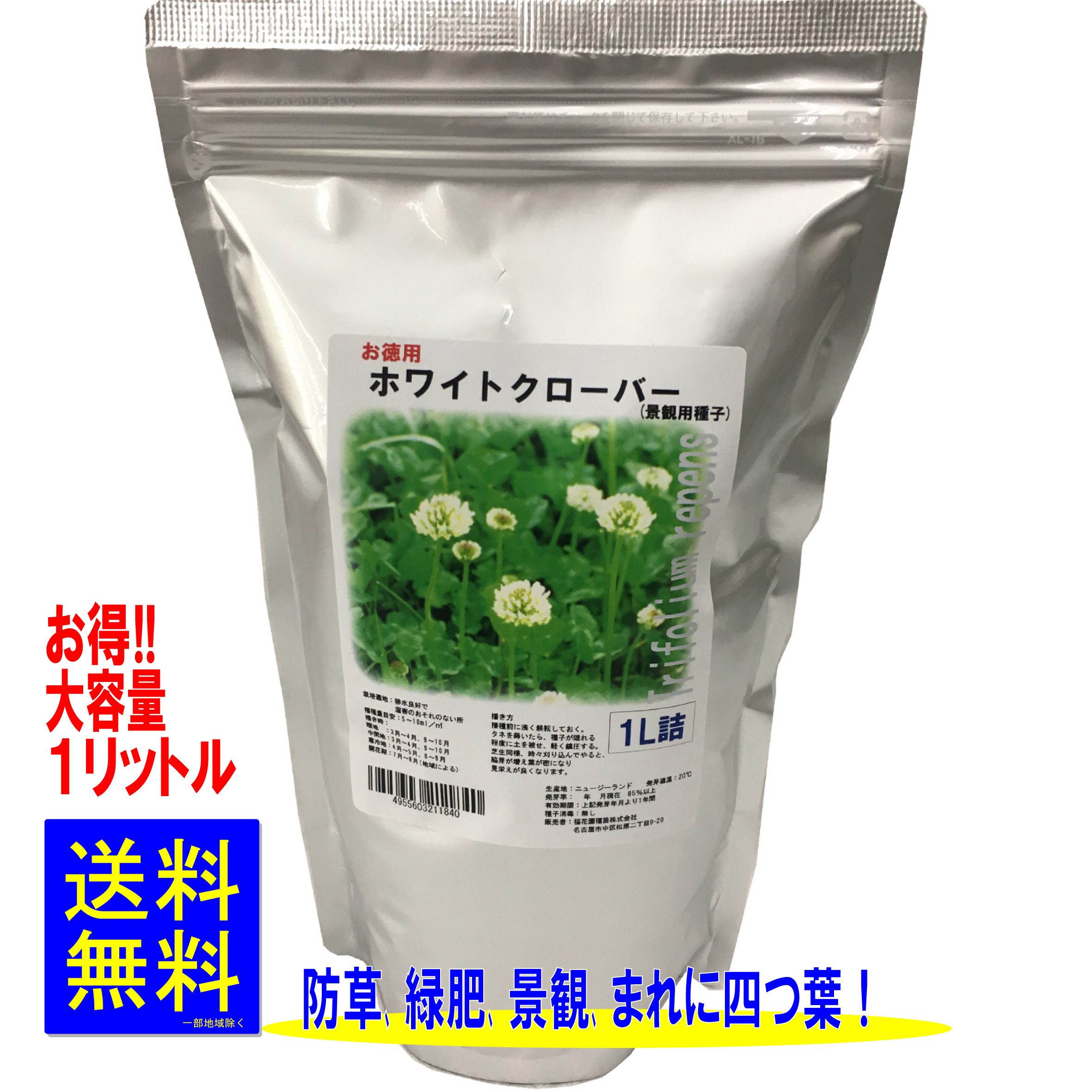  белый clover семена 1L. удача цветок . вид рассада 
