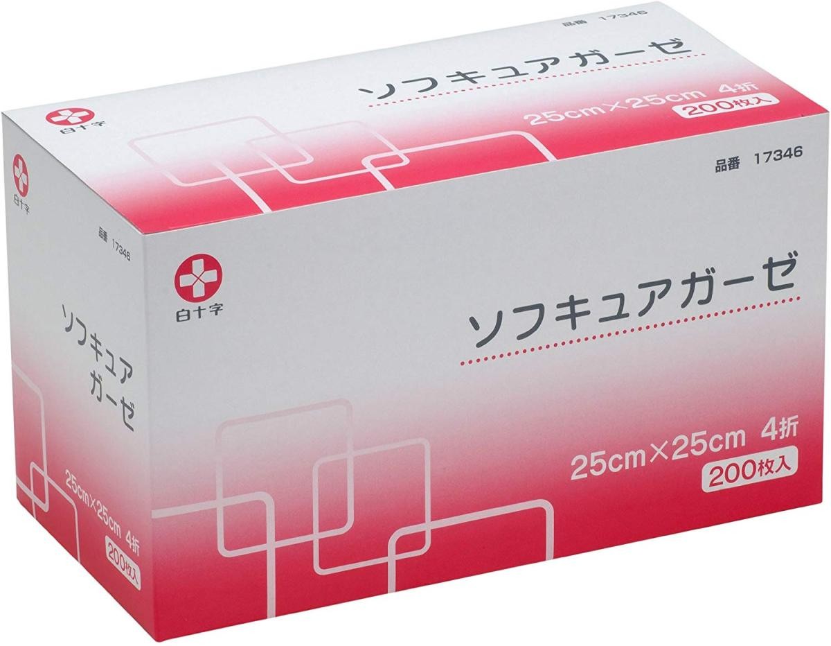 ソフキュアガーゼ 25×25（200枚入り、25cm×25cm：4折）の商品画像