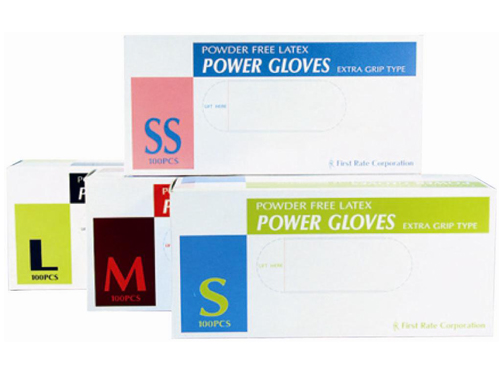 ファーストレイト パワーグローブ パウダーフリー ラテックス Mサイズ FR-962 1箱（100枚入）使い捨てグローブ 手袋 作業用使い捨て手袋の商品画像