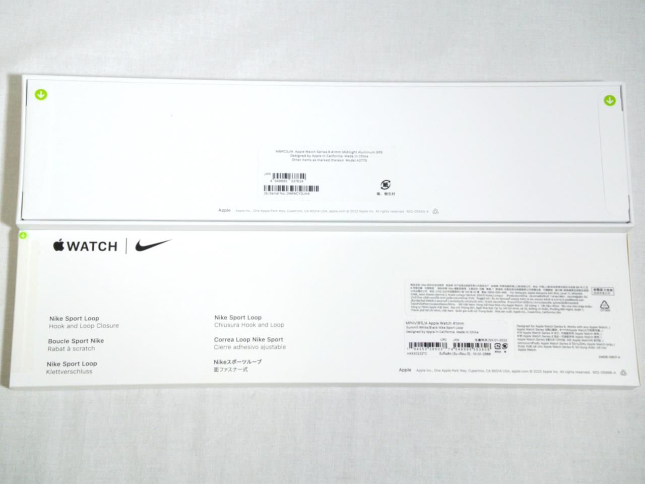 A разряд товар ( б/у первоклассный прекрасный товар )mito белый / черный Nike спорт петля [MPHV3FE/A]Apple Watch Series 8 GPS модель 41mm MNPC3J/A+MPHV3FE/A