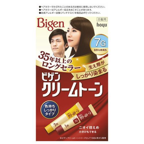  horn You bigen cream tone #7G nature . black brown hair dye 