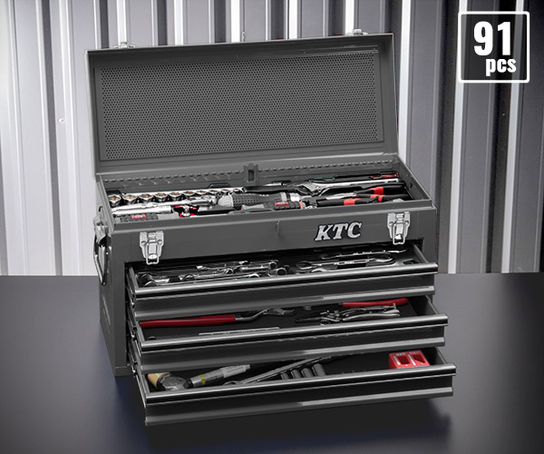 KTC 9.5sq. 91点工具セット マットグレー SK39120XMGYEM SKX0213MGY 採用 エヒメマシンオリジナル 京都機械工具の商品画像
