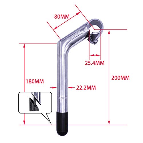 SENQI 22.2×25.4mm electric ... Goose neck stem aluminium alloy tooth attaching stem BSB040