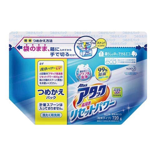 Kao アタック 高浸透リセットパワー つめかえ用 720g×4個 アタック 粉末洗剤の商品画像