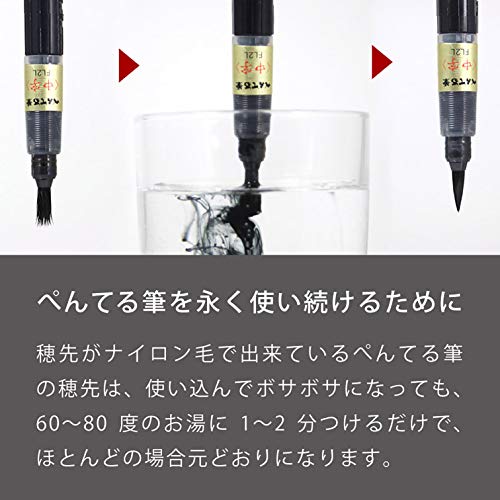  Pentel calligraphy pen Pentel writing brush ...XFL2U black 