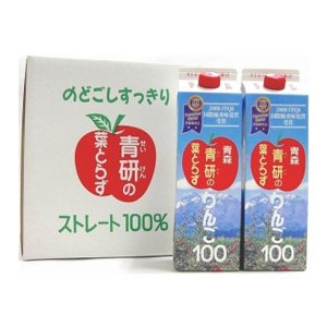 青研 青研 葉とらずりんご100 紙パック 1000g×20 フルーツジュースの商品画像