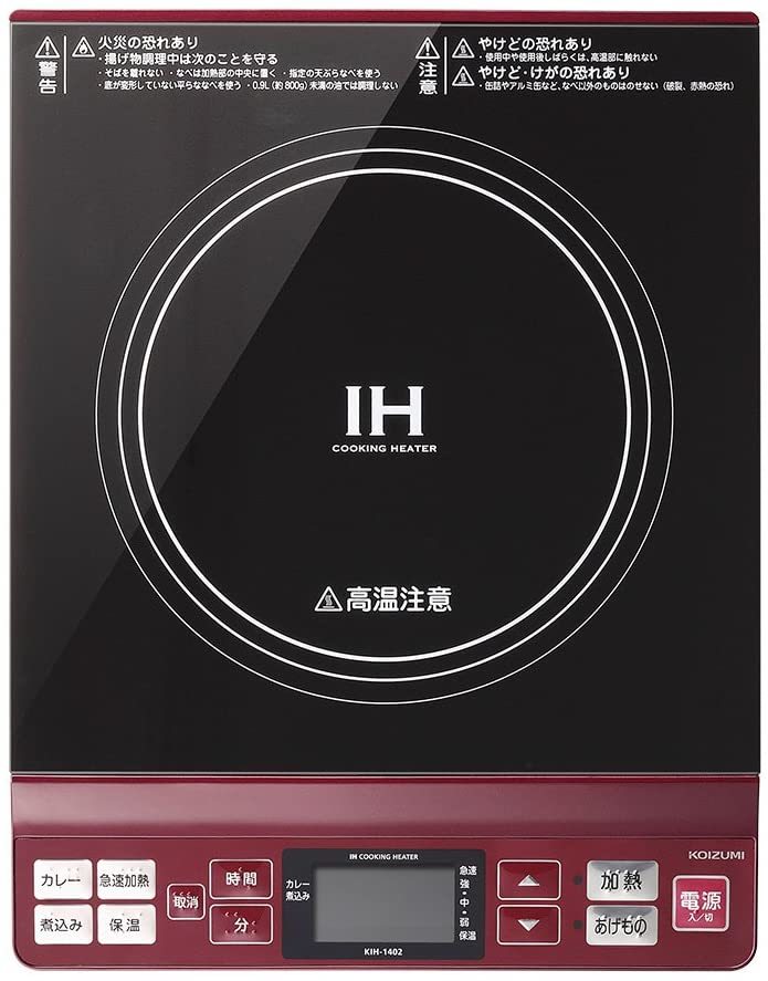KOIZUMI 一口IHコンロ　2021年製KIH-1402 KOIZUMI IHクッキングヒーター KIH-1402/R （レッド） 卓上IH調理器