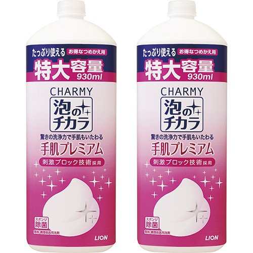 CHARMY 泡のチカラ 手肌プレミアム 詰替用 930ml×2の商品画像