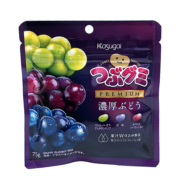 Kasugai 春日井製菓 つぶグミ PREMIUM 濃厚ぶどう 75g×10袋 グミ