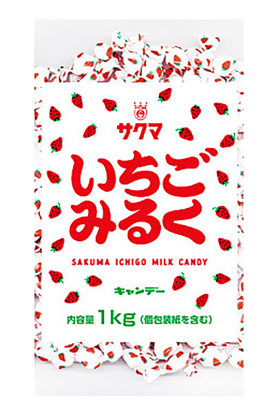 サクマ製菓 サクマ製菓 いちごみるく 1kg×10袋 飴、ソフトキャンディの商品画像