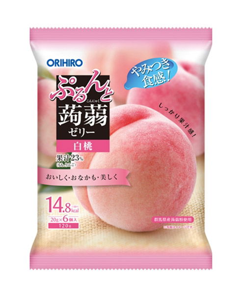 ORIHIRO ORIHIRO ぷるんと蒟蒻ゼリーパウチ 白桃 120g（20g×6個） × 24個 ゼリーの商品画像