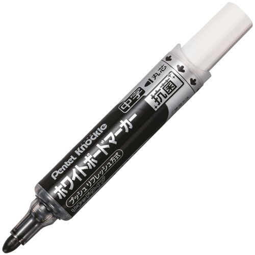 ぺんてる ホワイトボードマーカー ノックル 中字 （黒） EMWLM-A ×1本 ノックル マーカー、蛍光ペンの商品画像
