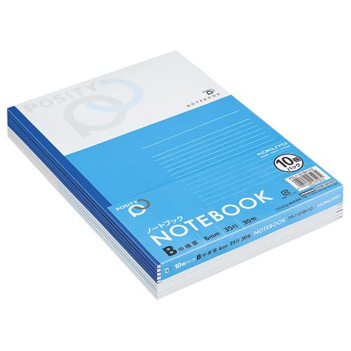 コクヨ （KOKUYO） ノート ポジティ セミB5 B罫 30枚 10冊 P3ノ-31BX10の商品画像
