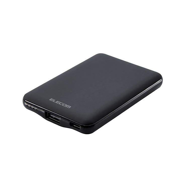 EC-C04BK （薄型コンパクトモバイルバッテリー 2.4A C×1＋A×1 5000mAh ブラック）の商品画像